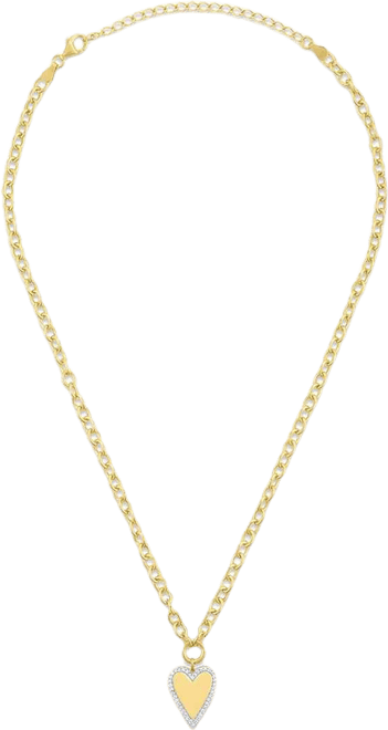 White Diamond Pendant Necklace (1/4 ct. t.w.) in 14k Yellow Gold Over Sterling Silver