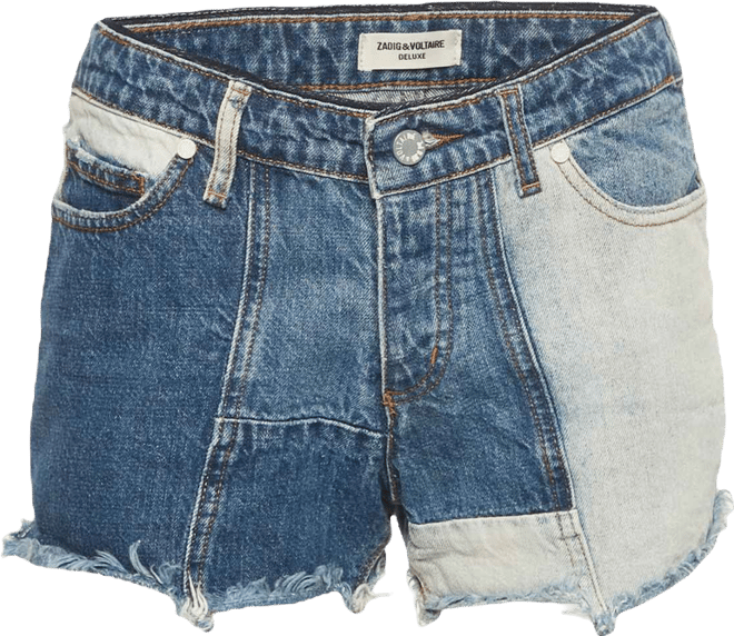 Women's Deluxe Blue Patchwork Denim Boy Shorts