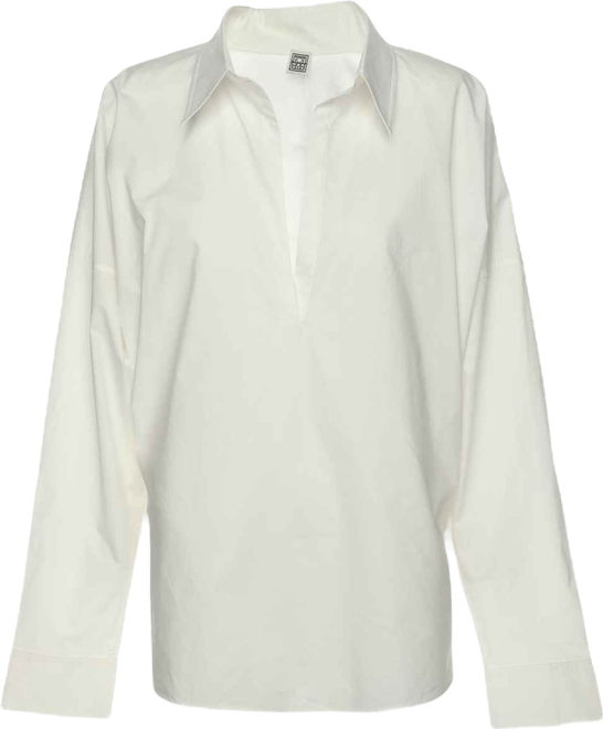 Women's White Cotton Poplin Shirt