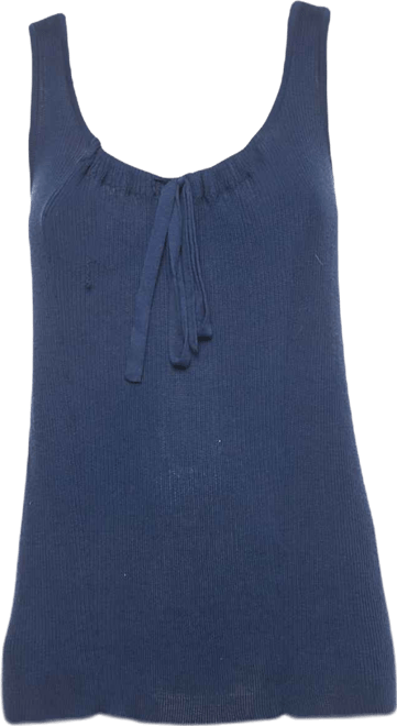 Women's Rib Knit Tie-Up Detail Tank Top