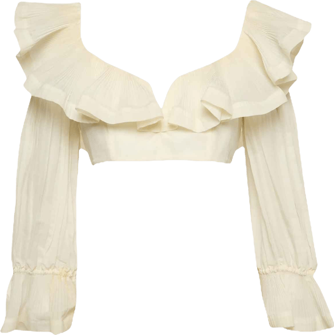 Women's Crepe Ruffled The Lovestruck Crop Top