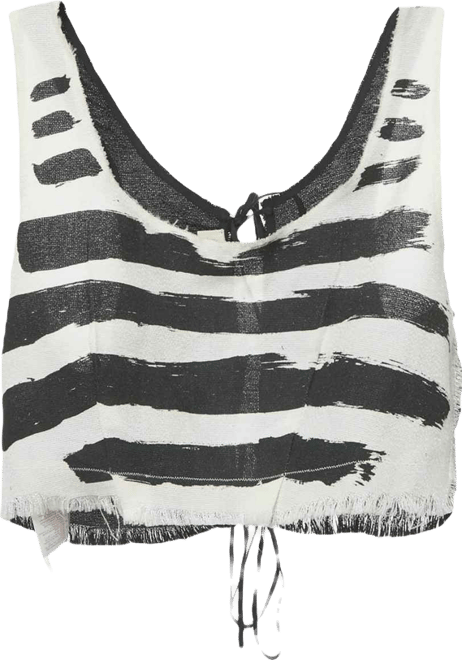 Women's Brushstroke Print Hemp Blend Gauze Cropped Tank Top