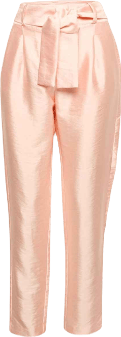 Women's Pink Satin Tie-Up Trousers