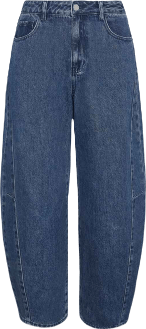 Women's Mid Rise Barrel Jeans.