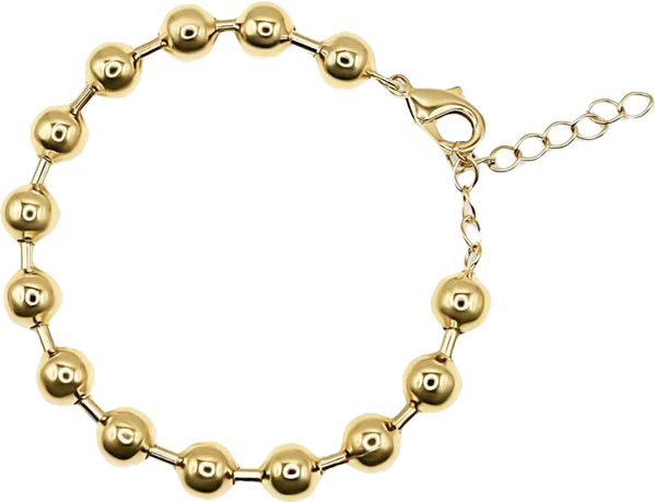 8mm Gold Vermeil Bead Bracelet
