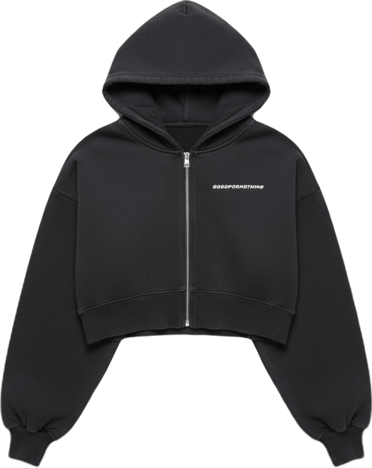 Women's Vintage Crop Zip Hoodie