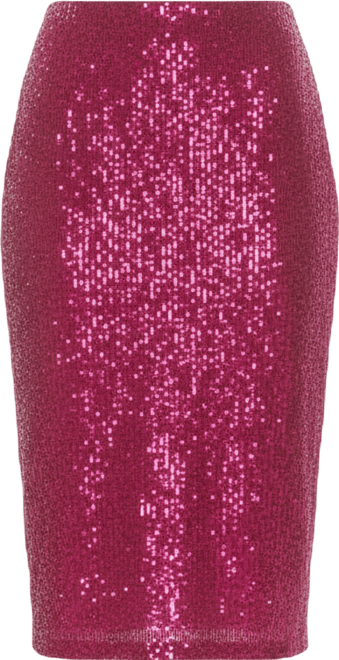 Women's Ana Midi Sequin Pencil Skirt with Back Zip Detail