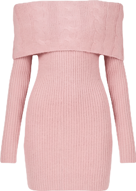 Women's Off Shoulder Sweater Mini Dress