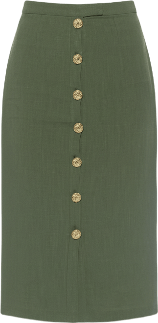 Women's Carla Front Button Down Midi Skirt