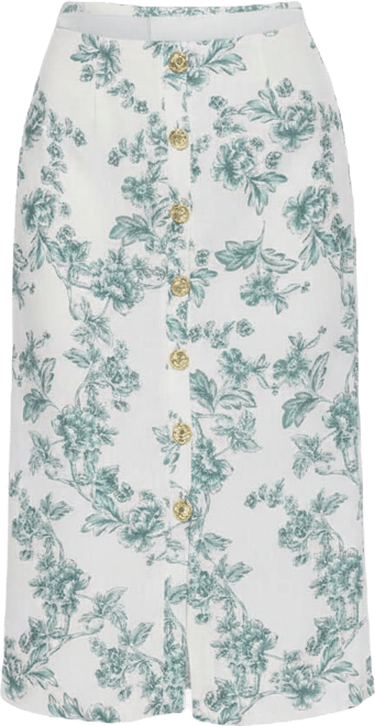 Women's Carla Front Button Down Midi Skirt