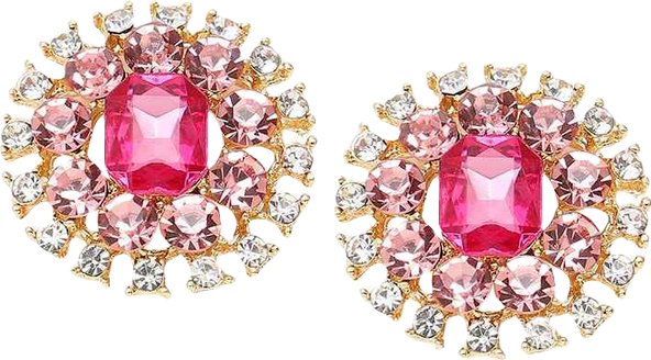 Women's Embellished Circular Stud Earrings