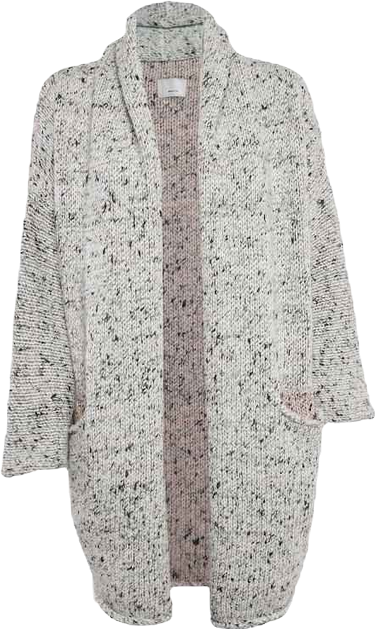 Women's Grey Knit Open Front Cardigan