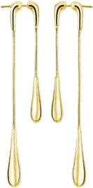 Double Drop Earrings front and back in gold vermeil