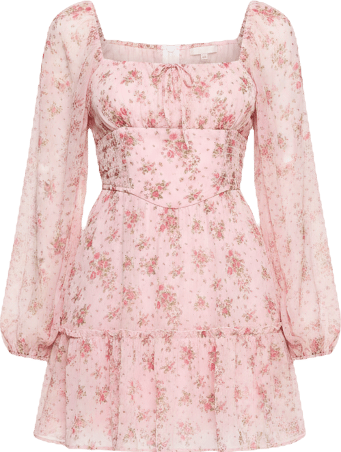 Juniors' Square Neck Smocked Inset Waist Dress