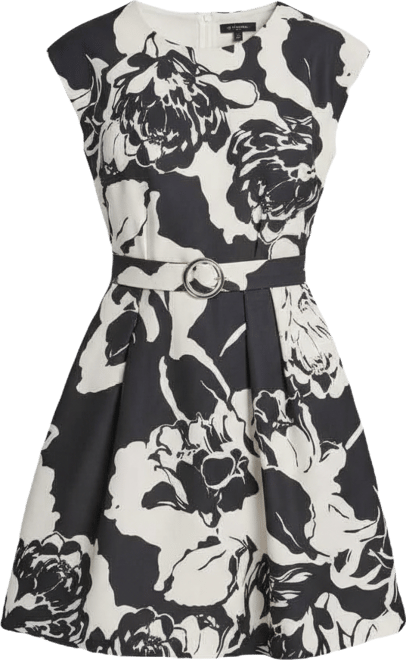 Women's Cap-Sleeve Fit and Flare Dress