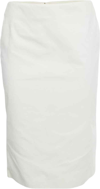 Women's White Cotton Midi Skirt