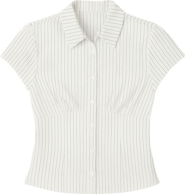 Women's Juney Pinstripe Tailored Button Up Shirt