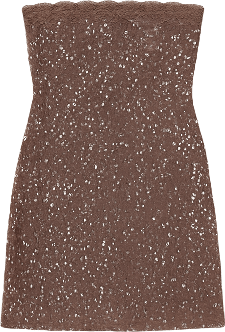 Women's Sequin Lace Backless Mini Dress