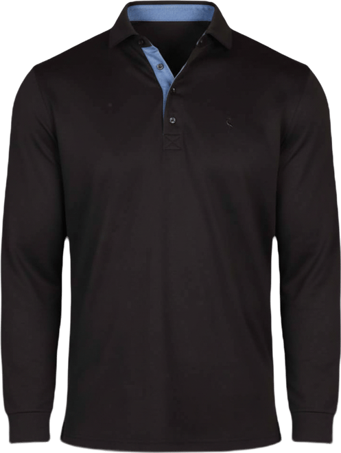 Men's Solid Modal Long Sleeve Polo