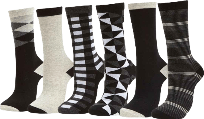 Women's Dress Crew Socks 6 Pack