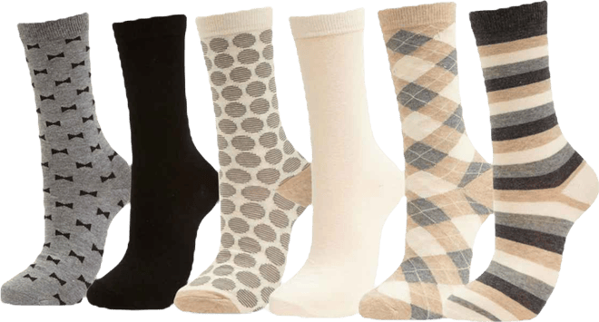 Women's Dress Crew Socks 6 Pack