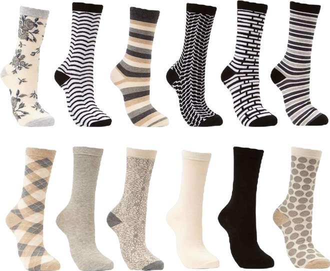 Women's Dress Crew Socks 12 Pack