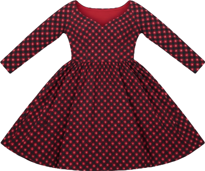 Plus Size Sweetheart Long Sleeve Swing Dress