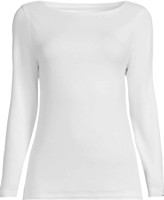 Petite Long Sleeve Women's Polished Essentials Boatneck Top