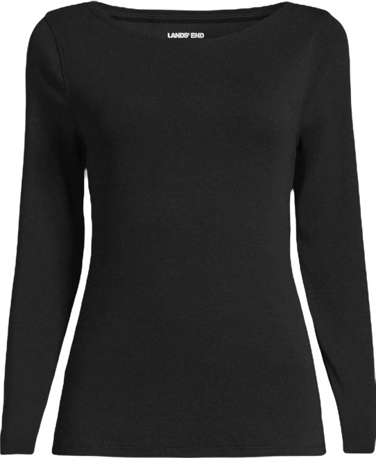 Petite Long Sleeve Women's Polished Essentials Boatneck Top
