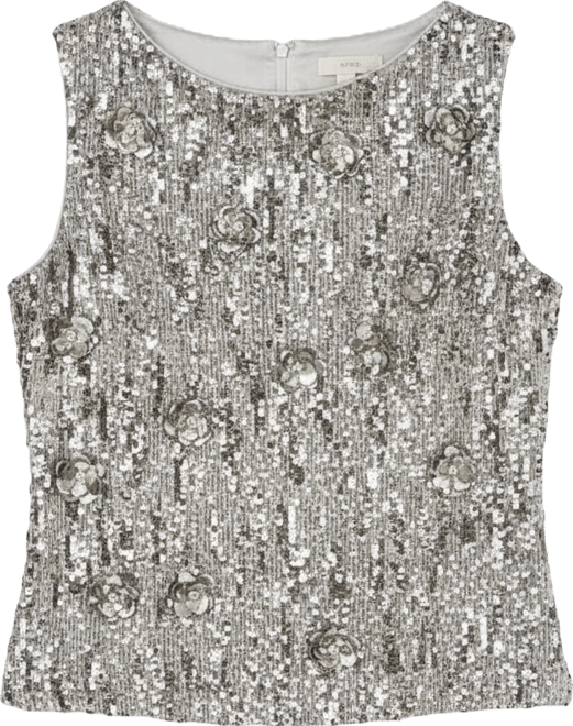 Women's Flower Applique sequins Top