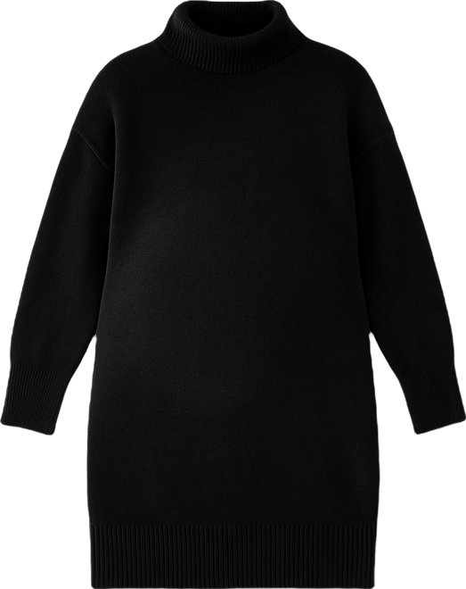 Maternity Motherhood Long Sleeve Turtleneck Sweater Tunic Dress