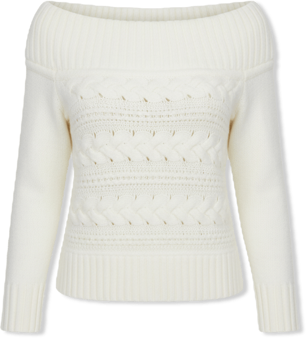 Women's Off The Shoulder Cableknit Sweater