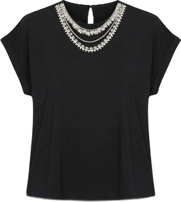 Women's Necklace Embellished Top
