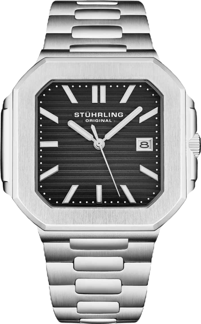 Modulus 4064 Men s 43 mm Quartz Watch Brushed Steel Case Sunray Dial and Integrated Bracelet