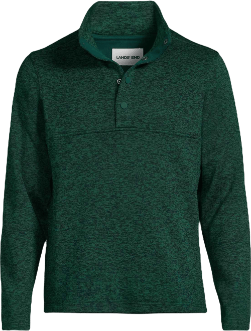 Men's Sweater Fleece Snap Neck Pullover Jacket