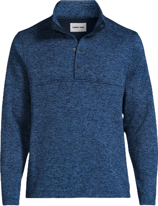 Men's Sweater Fleece Snap Neck Pullover Jacket