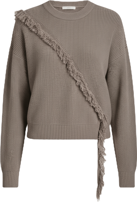 Women's Long-Sleeve Fringe Sweater