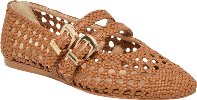 Women's Baylee Woven Double Strap Mary Jane Flats