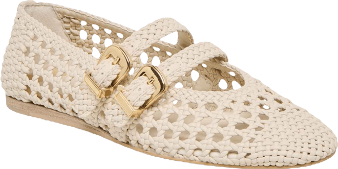 Women's Baylee Woven Double Strap Mary Jane Flats