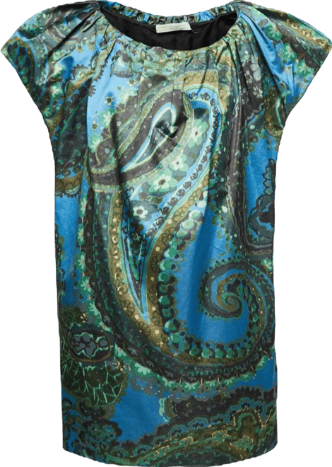 Women's Multicolor Paisley Printed Satin Midi Dress