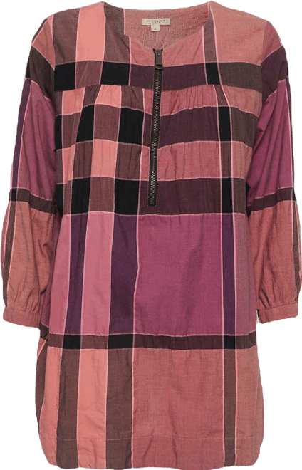 Women's Brit Pink Checked Cotton Tunic