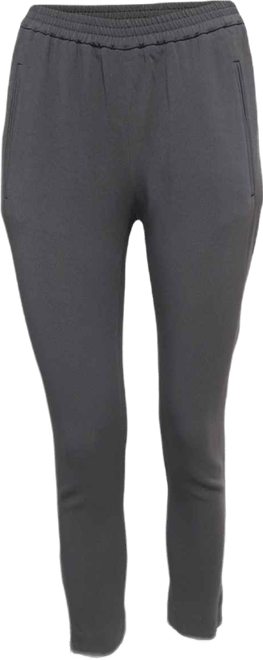 Women's Grey Crepe Tapered Leg Pants