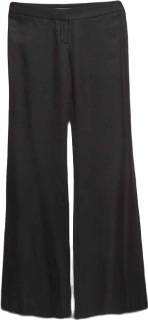 Women's Black Gabardine Flared Trousers