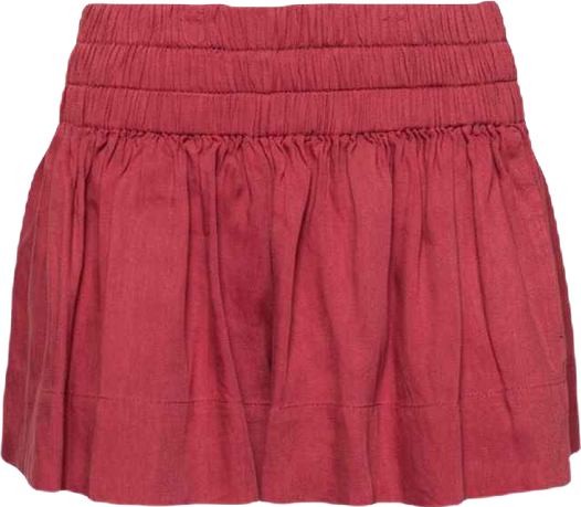 Women's Etoile Red Linen Blend Shorts