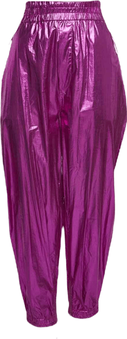 Women's Metallic Pink Cotton Carrot-Fit Galoni Trousers