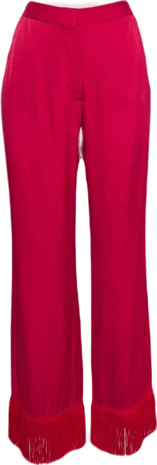 Women's Satin Tassels Detail Trousers