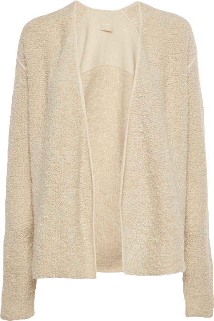 Women's Cream Boucle Open Front Daphnee Cardigan