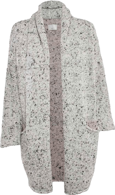 Women's Grey Knit Open Front Cardigan