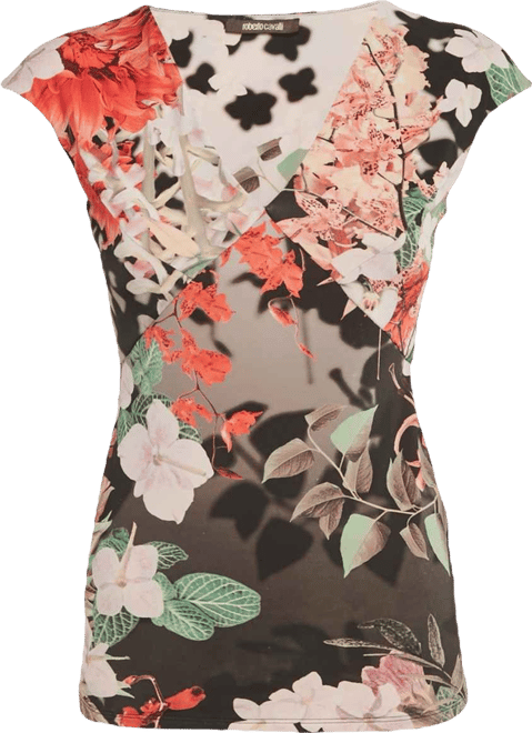 Women's Beige Cotton And Modal Faux Feather Detail T-Shirt