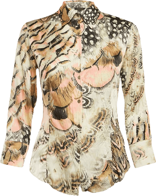 Women's Multicolor Printed Silk Shirt